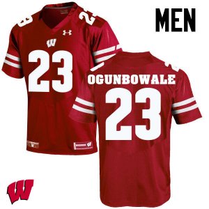 Men's Wisconsin Badgers NCAA #23 Dare Ogunbowale Red Authentic Under Armour Stitched College Football Jersey GT31T36NS